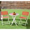 3-Piece Patio Bistro Set Folding Table and 2 Chairs Balcony Outdoor Furniture
